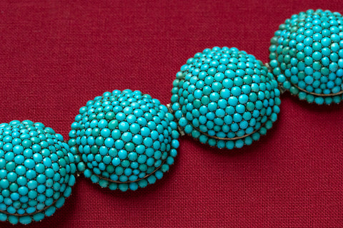Large Victorian Pavé Turquoise Dome Bracelet