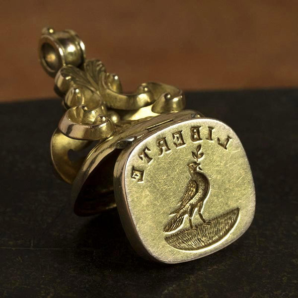 Victorian 'LlBERTE' Wax Seal Fob Pendant
