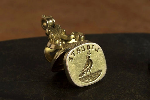 Victorian 'LlBERTE' Wax Seal Fob Pendant