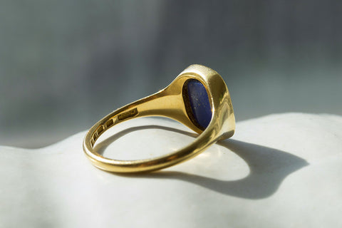 Lapis 'LM' Signet Ring