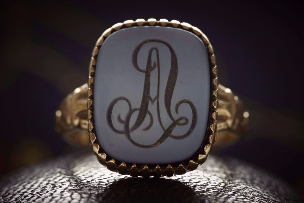 Victorian Intaglio ‘A’ Ring