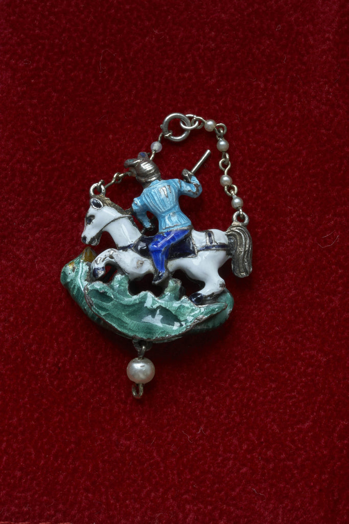 Austro-Hungarian Pendant with Pearls and Enamel