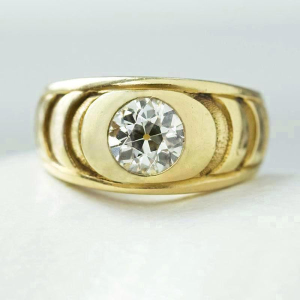 Diamond Solitaire Gold Band