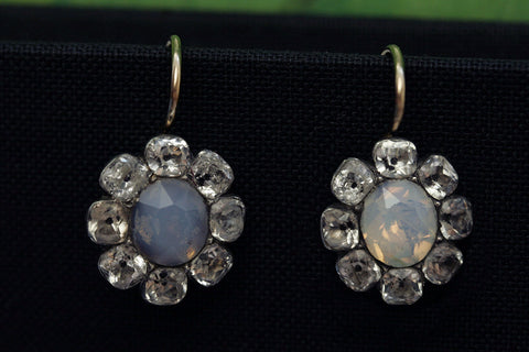 Georgian Paste and Opaline Earrings