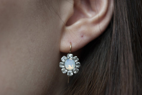 Georgian Paste and Opaline Earrings
