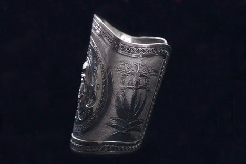 Peruvian Wide Sterling Arm Cuff