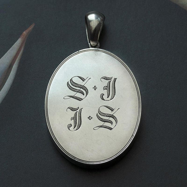 Victorian Sterling Silver "SJ & RB' Locket