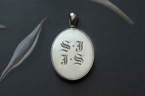 Victorian Sterling Silver "SJ & RB' Locket
