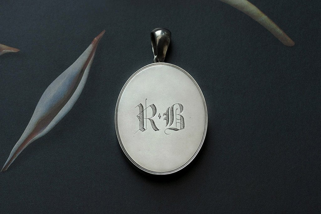 Victorian Sterling Silver "SJ & RB' Locket