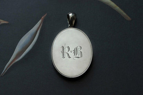 Victorian Sterling Silver "SJ & RB' Locket