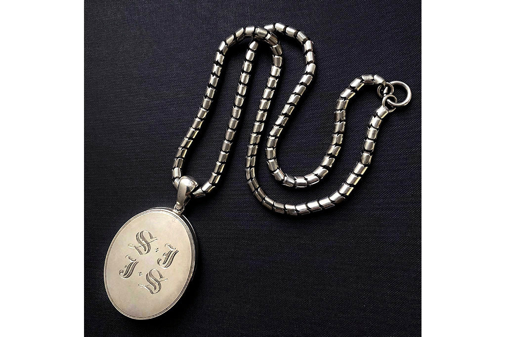 Victorian Sterling Silver "SJ & RB' Locket