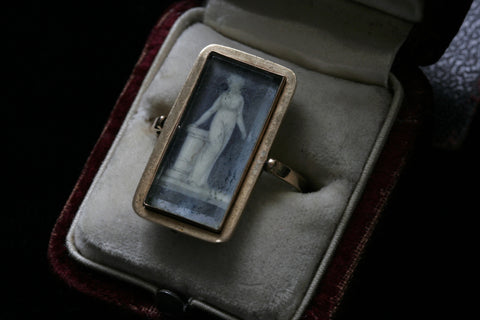 Georgian Painted Miniature Swivel Ring