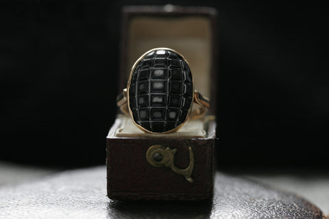 Victorian Large Carved Onyx Ring