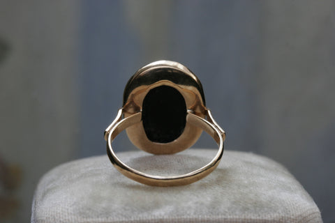 Victorian Large Carved Onyx Ring