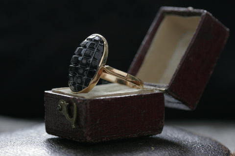 Victorian Large Carved Onyx Ring