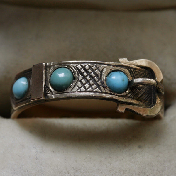 Victorian Turquoise Buckle Ring