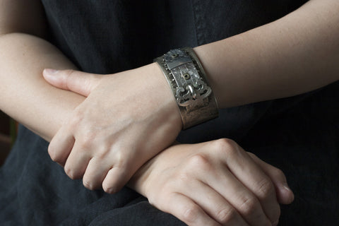 Victorian Sterling Buckle Bangle