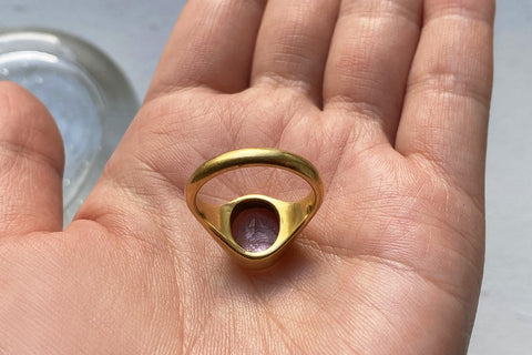 Amethyst 'Fish' Intaglio Ring