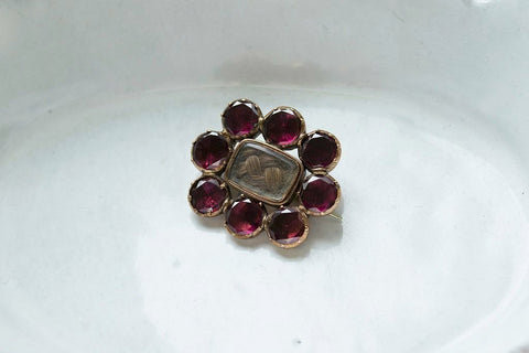 Victorian Amethyst Mourning Pin