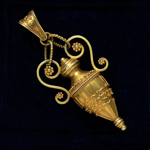 Mid-Victorian Gold Amphora Pendant