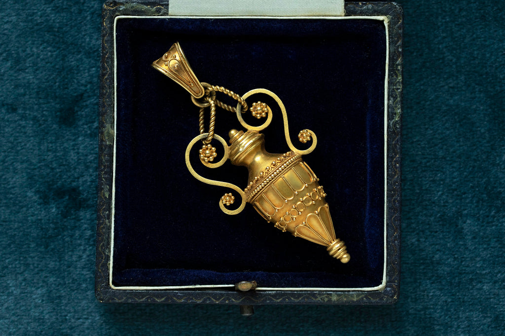 Mid-Victorian Gold Amphora Pendant