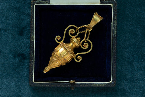 Mid-Victorian Gold Amphora Pendant