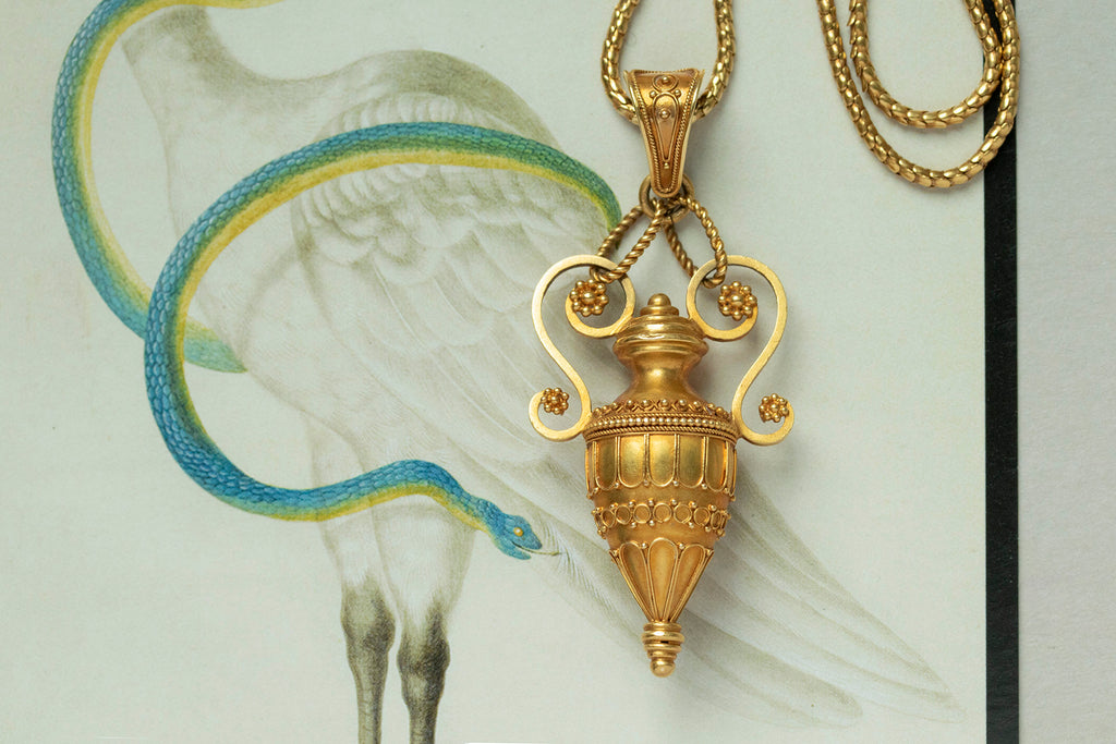Mid-Victorian Gold Amphora Pendant