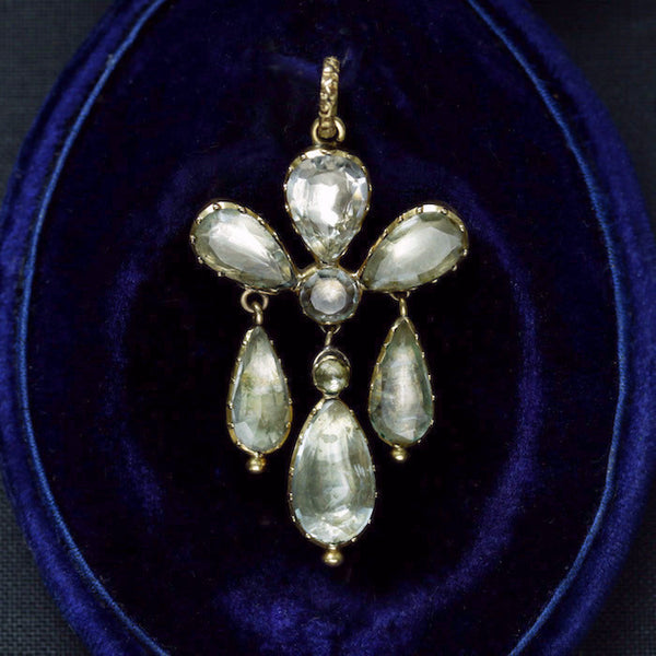 Georgian Aquamarine Drop Pendant