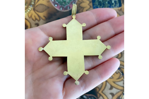 C.1860. Large Micro Mosaic & Gold Pendant