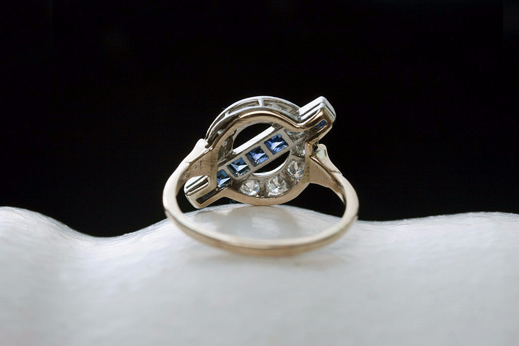 Art Deco Diamond and Sapphire Ring