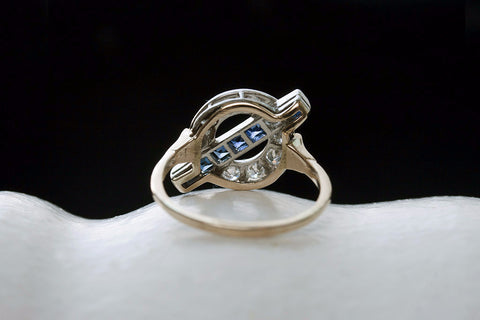 Art Deco Diamond and Sapphire Ring