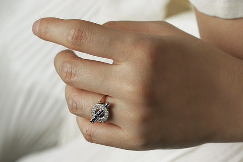 Art Deco Diamond and Sapphire Ring