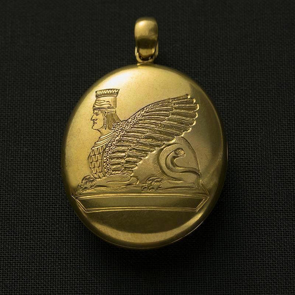 Victorian Assyrian Motif Gold Locket