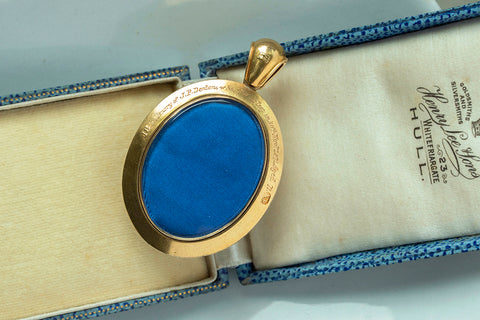 Victorian Banded Agate Diamond Gold Locket