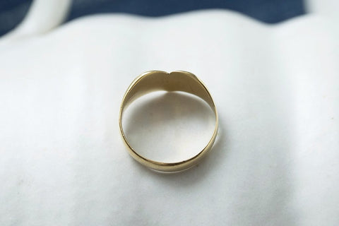 C.1916 Large Heart Gold Signet Ring