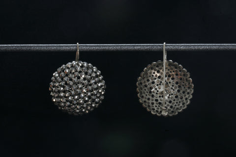 Victorian Large Round Cut Steel Earrings
