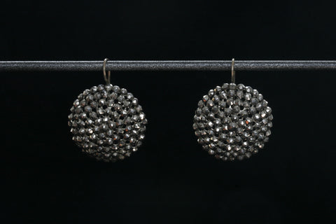 Victorian Large Round Cut Steel Earrings