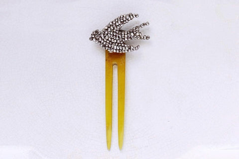 Victorian Cut Steel Bird Hair Comb