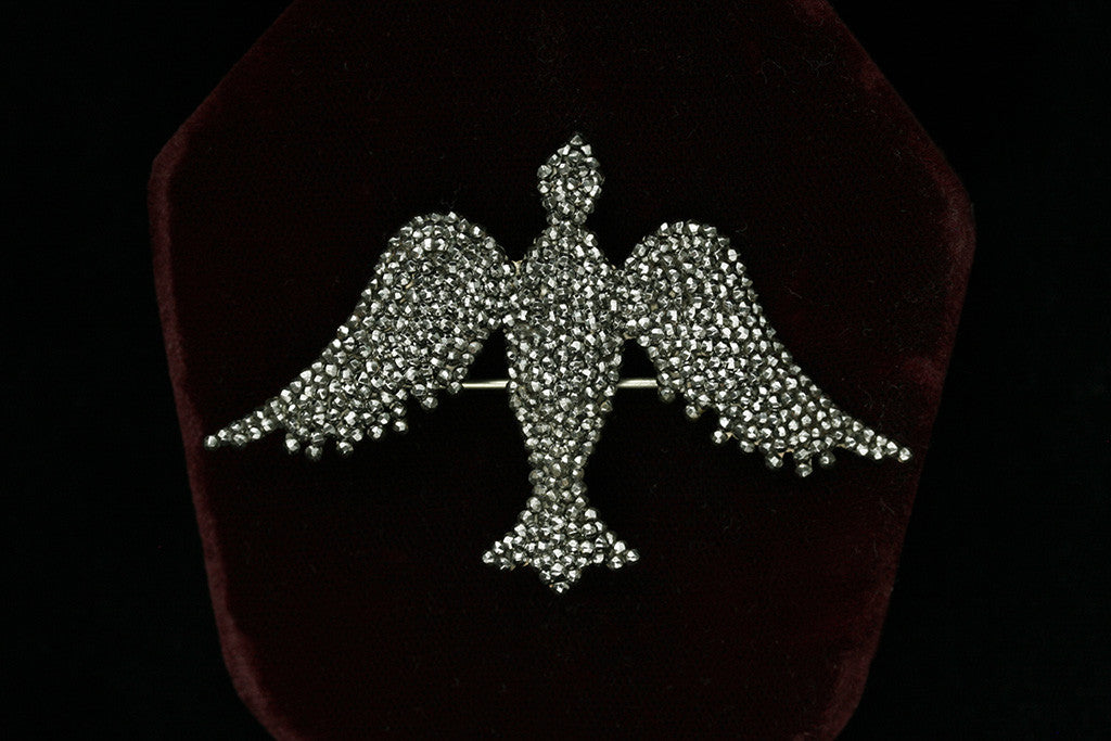 Victorian Cut Steel Bird Brooch