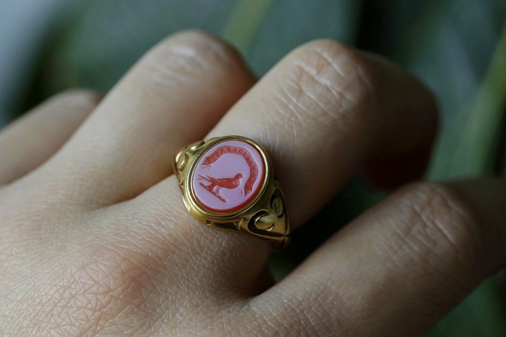 'PER VARIOS CASUS' Bird Signet Ring