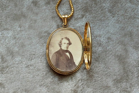 Victorian Double-Sided Black Enamel Locket