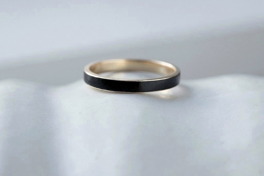 Victorian Black Enamel Eternity Band