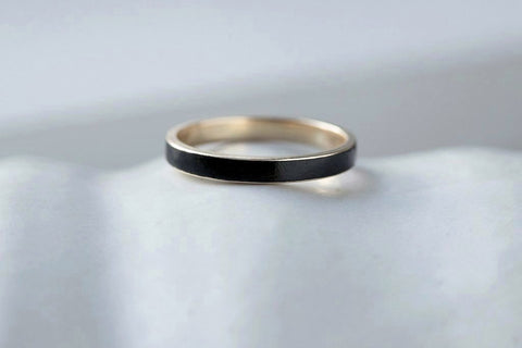 Victorian Black Enamel Eternity Band