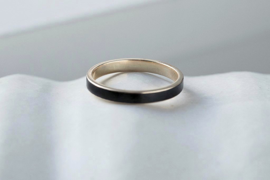 Victorian Black Enamel Eternity Band