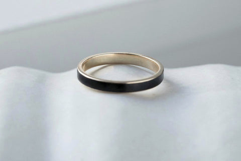 Victorian Black Enamel Eternity Band