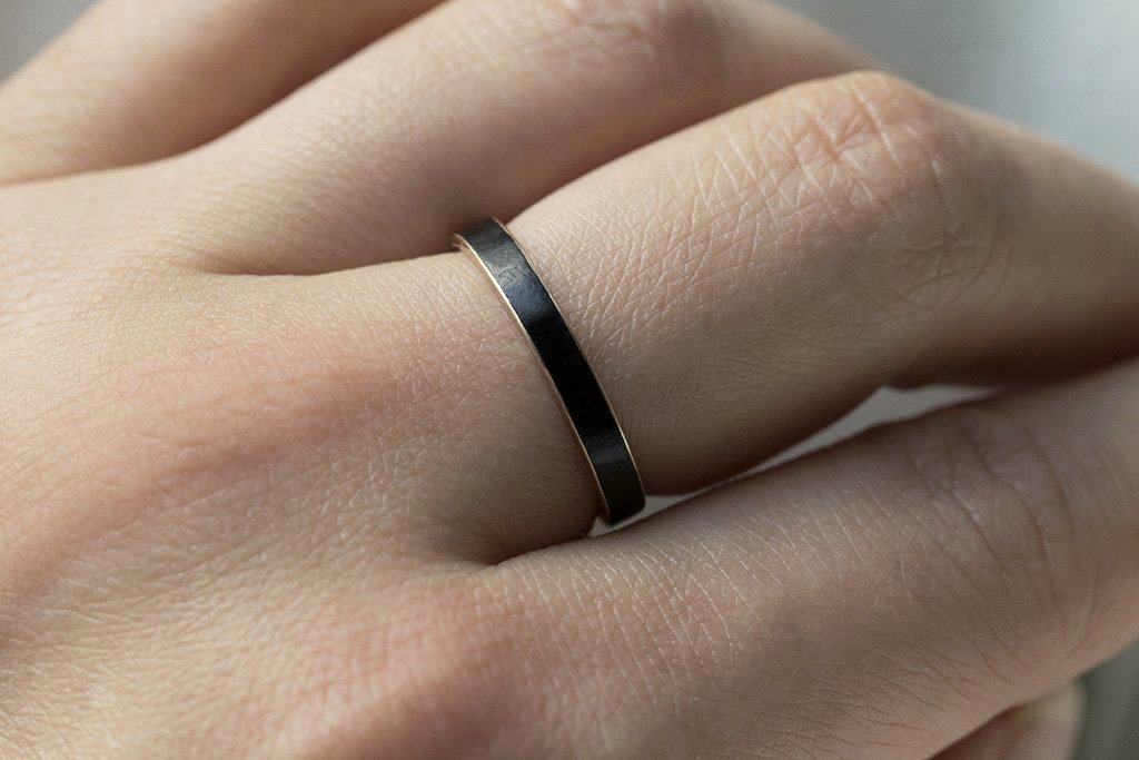Victorian Black Enamel Eternity Band