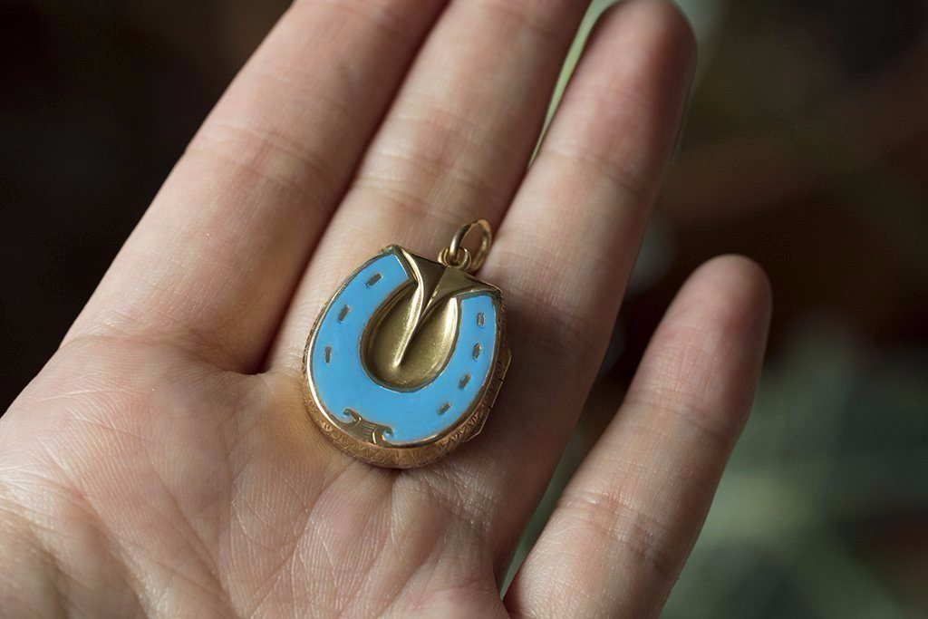 Horseshoe locket sales