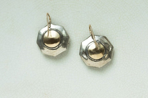 Georgian Blue and Black Dot Paste Earrings