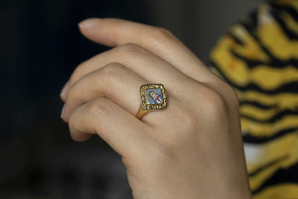 Boy Miniature Portrait Ring