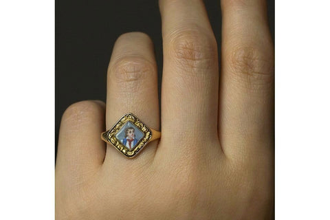 Boy Miniature Portrait Ring
